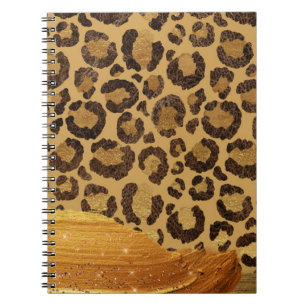 Gold Spots op Metal Glamor Cheetah Skin Notitieboek