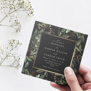 Gold Square Folie Lijst Boho Botanische Eucalypt Kaart