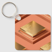 Gold square stepped platforms with metallic sleutelhanger (Voorkant)