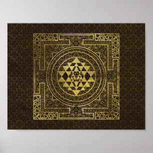 Gold Sri Yantra/Sri Chakra Poster