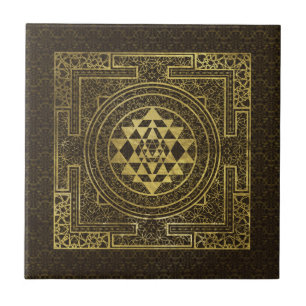 Gold Sri Yantra/Sri Chakra Tegeltje