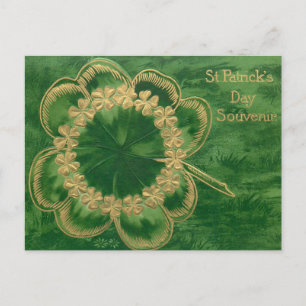 Gold St. Patrick's Day Shamrocks Feestdagenkaart
