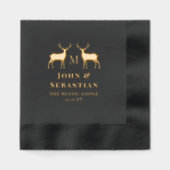 Gold Stags Monogramme & Noms Mariage gay (Recto)