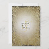 Gold-stalen en -bladeren op verbrand goudmetaalpap kaart (Achterkant)