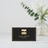 Gold Stamp Programmer Donker Visitekaartje (Staand voorkant)