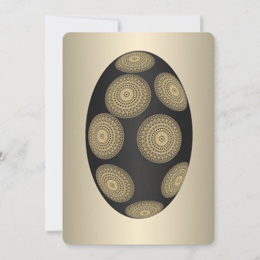 Gold Stamped Mandala Black Egg Kaart (Voorkant)