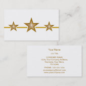 Gold Star 3 étoiles carte de visite blanc (Devant / Derrière)
