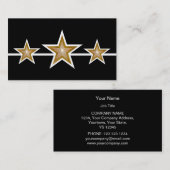 Gold Star 3 étoiles carte de visite noir (Devant / Derrière)