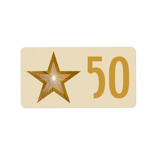 Gold Star '50' étiquette crème moyenne (Devant)