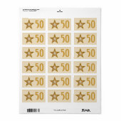 Gold Star '50' étiquette crème moyenne (Feuille entière)