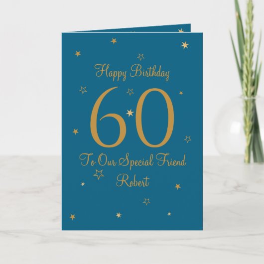 Gold Star 60th Birthday Card Kaart (Voorkant)