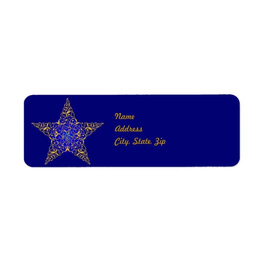 Gold Star Adreslabel Sjabloon Etiket (Voorkant)