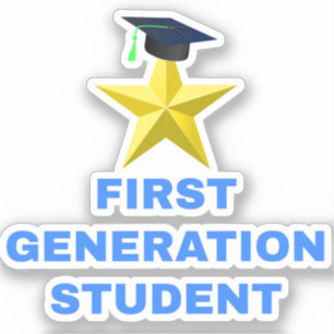 Gold Star afstudeercap, eerste generatie student Sticker