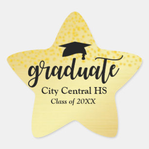 Gold Star Afstuderen 2018 Afstuderen envelopzegel Ster Sticker