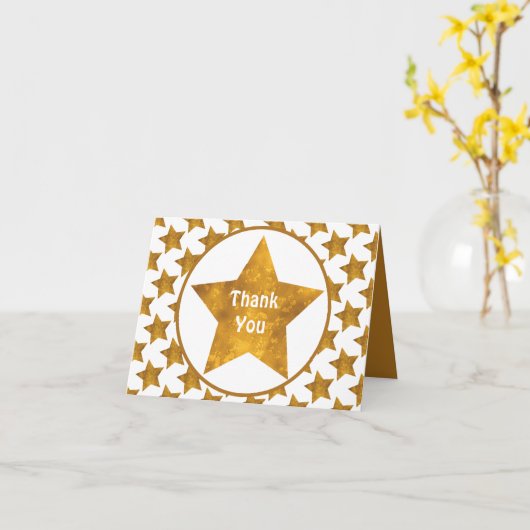 Gold Star Bedankt Custom Kaart (Gele Bloem)