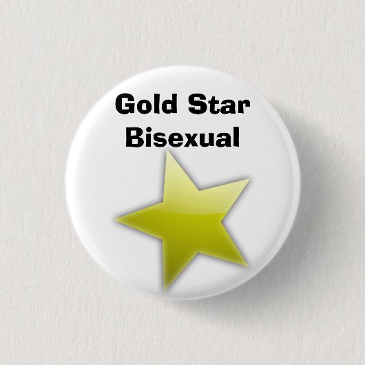 Gold Star Bisexual Badge Ronde Button 3,2 Cm (Voorkant)