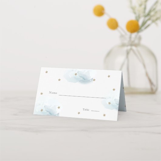 Gold Star & Blue Cloud Baby shower (Voorkant)