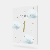 Gold Star & Blue Cloud Baby shower Numéro de table (Angle)