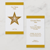 Gold Star carte de visite blanc bande verticale (Devant / Derrière)