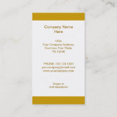 Gold Star carte de visite blanc bande verticale (Dos)