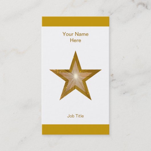 Gold Star carte de visite blanc bande verticale (Devant)