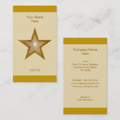 Gold Star carte de visite crème rayée verticale (Devant / Derrière)