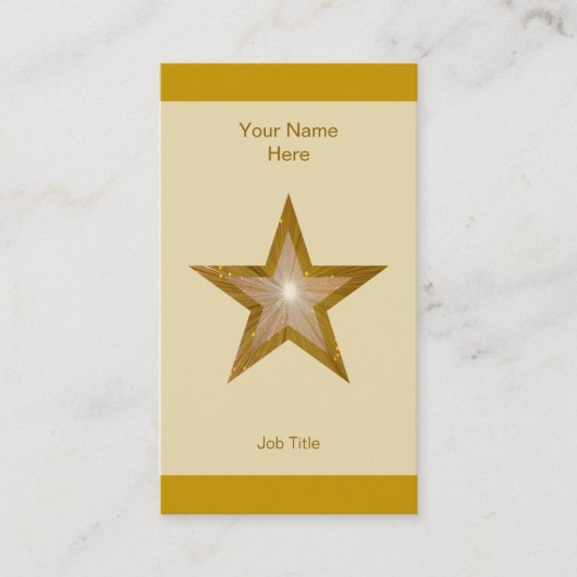 Gold Star carte de visite crème rayée verticale (Devant)