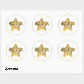 Gold Star Circle Bedankt Ronde Sticker (Vel)