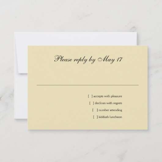 Gold Star Confetti Flourish RSVP Card Black (Achterkant)