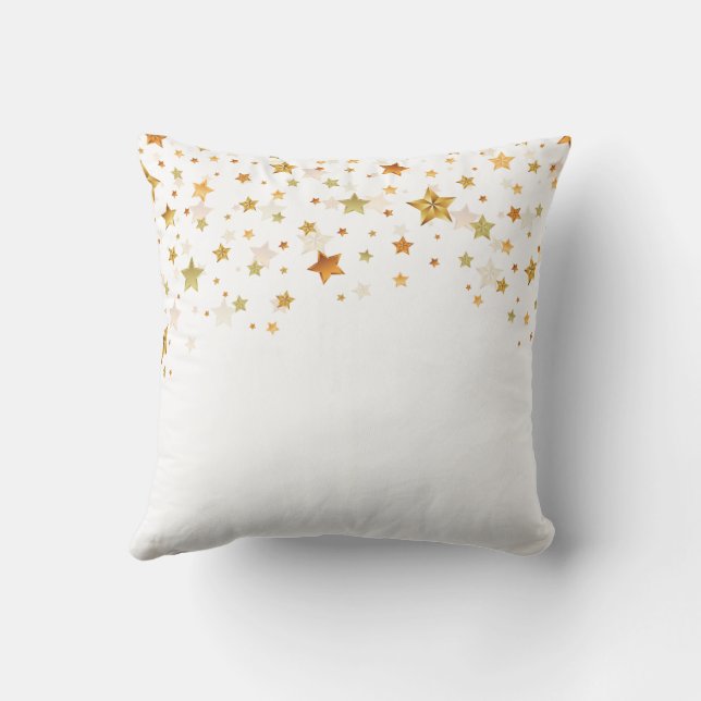 Gold Star Confetti Minimal Elegant Design Kussen (Achterkant)