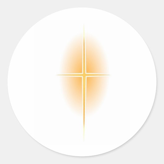 Gold Star Cross met gloed Ronde Sticker (Voorkant)