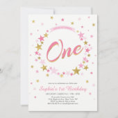 Gold Star | Eerste uitnodiging van Girl (Voorkant)