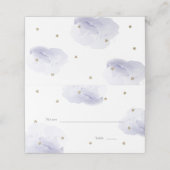 Gold Star en Lavender Cloud Baby shower Place Card (Buitenkant ongevouwen)