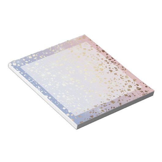 Gold Star Folie Sparkle Roos Quartz Serenity Blue Notitieblok (Schuin)