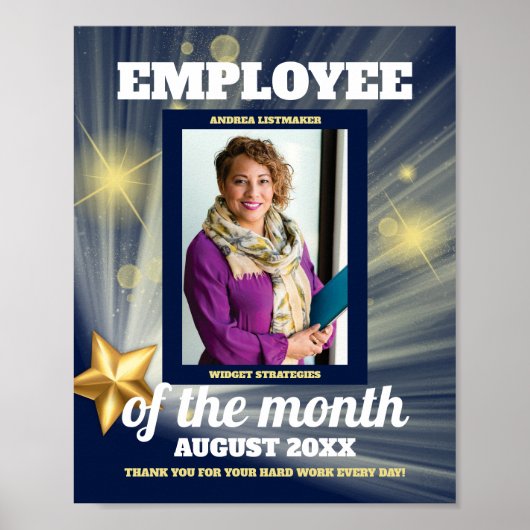 Gold star fotomedewerker van het maanddisplay poster (Voorkant)