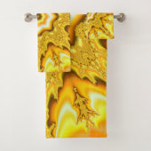 Gold Star Fractal Bath Towel Set Bad Handdoek (Insitu)