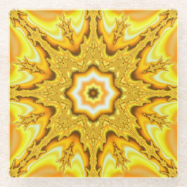 Gold Star Fractal Glass Onderzetter