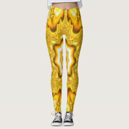 Gold Star Fractal Leggings