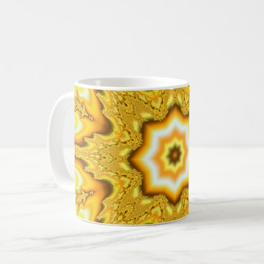 Gold Star Fractal Mok (Voorkant links)