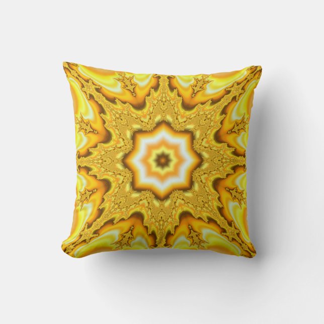 Gold Star Fractal Pillow Kussen (Voorkant)