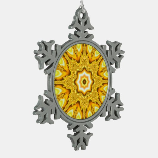 Gold Star Fractal Snowflake Ornament (Links)