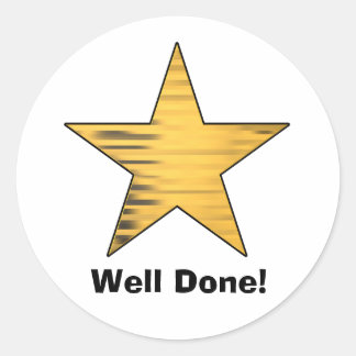 Gold Star Goed gedaan Ronde Sticker