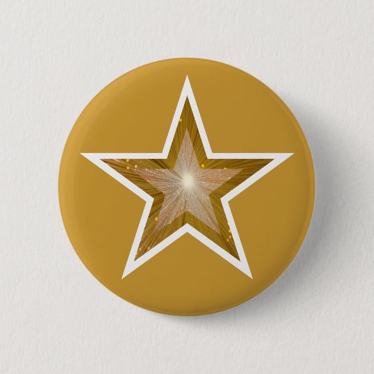 "Gold" Star-goud Ronde Button 5,7 Cm (Voorkant)