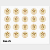 Gold Star 'Happy Birthday' ronde sticker (Vel)