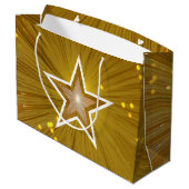 Gold Star imprimé blanc sac cadeau (Dos Angle)