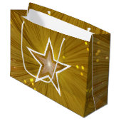 Gold Star imprimé blanc sac cadeau (Devant Angle)