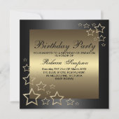 Gold Star Invitation d'anniversaire (Devant)
