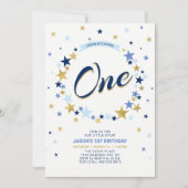 Gold Star | Invitation pour le premier anniversair (Devant)