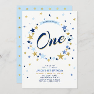 Gold Star   Invitation pour le premier anniversair