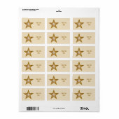 "Gold" Star 'Jouw tekst'-label medium crème Etiket (Full Sheet)